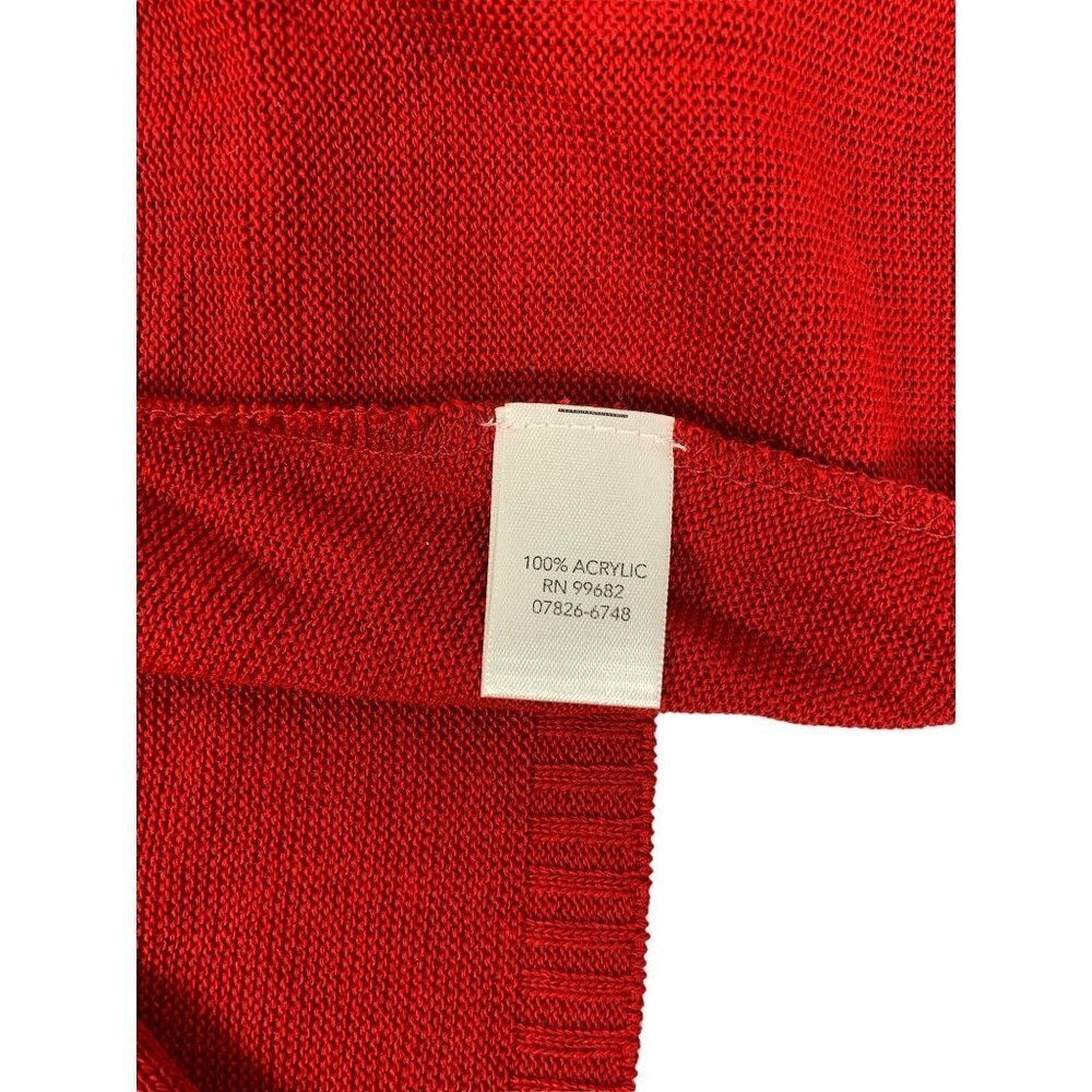 CJ Banks Women's Cherry Red Cardigan - Picture 4 of 7